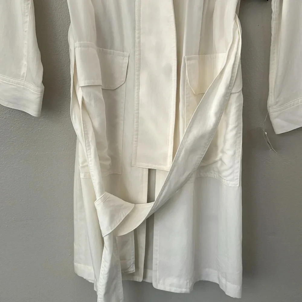 Trouvé Snap Front Shirt Dress in White Snow - Picture 4 of 6